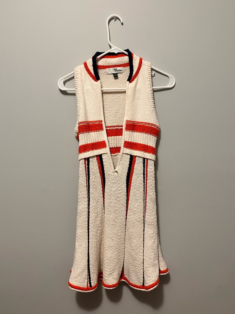 Anthropologie Vintage-Inspired Cream Knit Fit & Flare Mini Dress - Picture 4 of 16